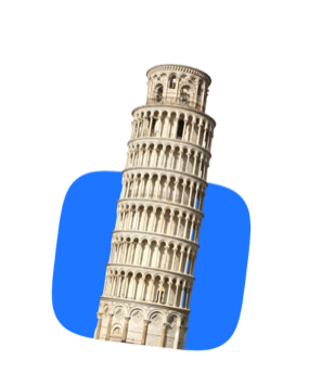 The leaning tower of Pisa